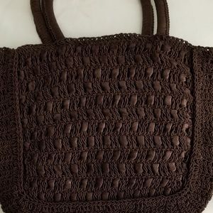 Black Double Handle Evening Knit Purse Lovely Bag